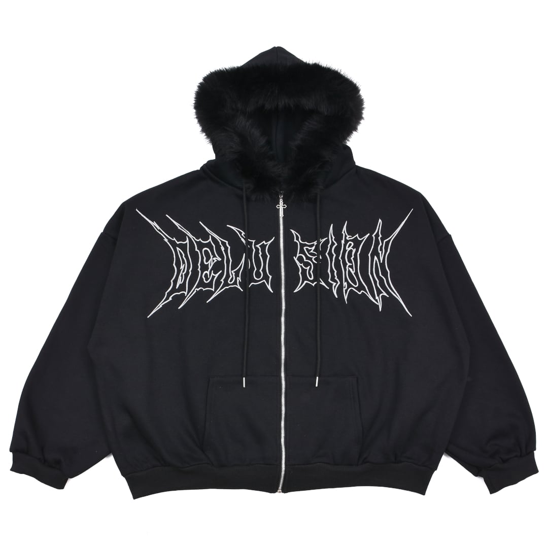 1/3新着】メタルクロスフードファーZIPパーカー(裏起毛