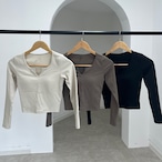 Cutting rib long sleeve 【3 colors】
