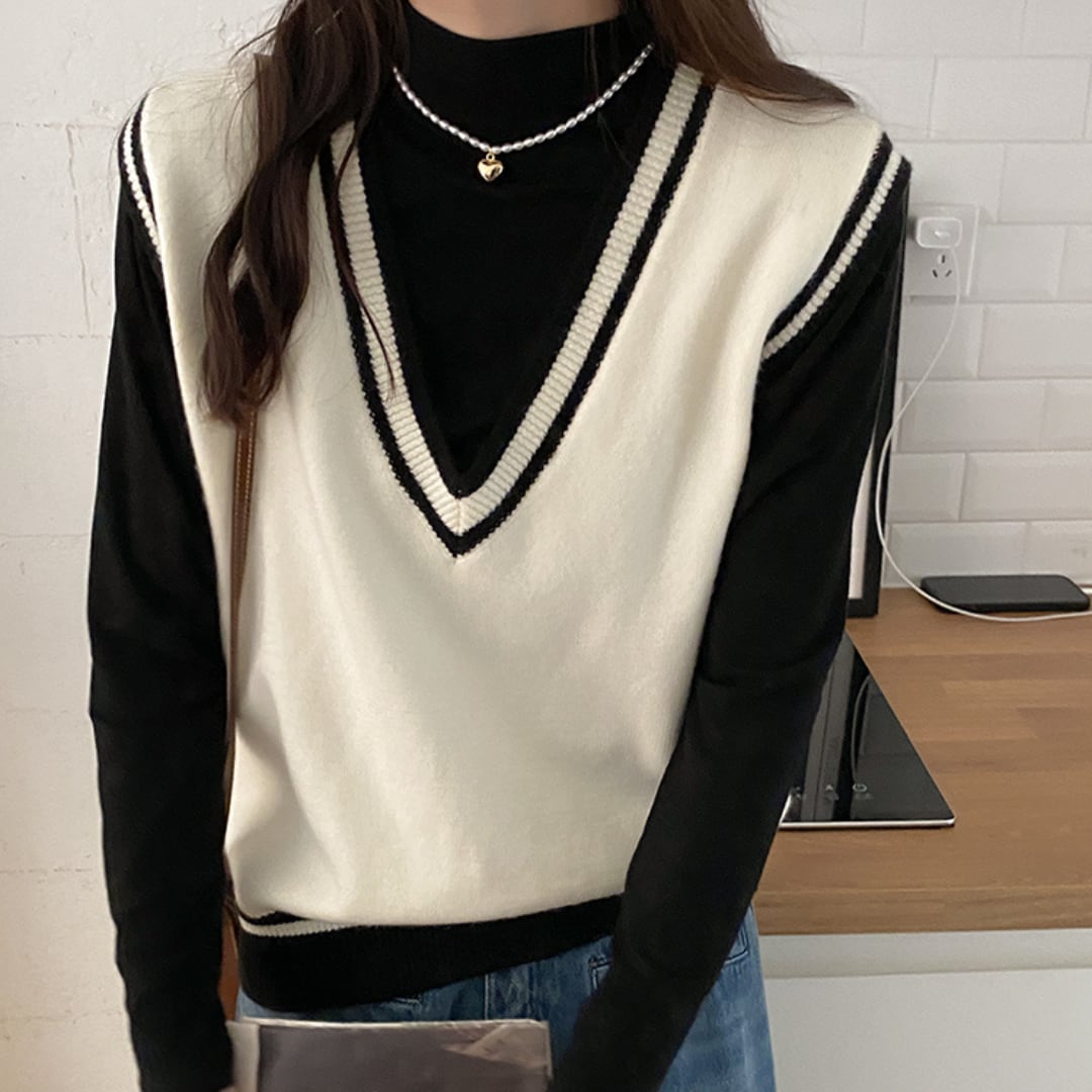 pullover v neck short outerwear sweater