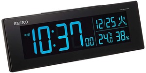 【新着特価】セイコークロック(Seiko Clock) セイコー クロック 置き時計 目覚まし時計 電波 デジタル 交流式 カラー液晶 シリーズC3 01:黒 本体サイズ:7.3×22.2×4.4cm BC406K