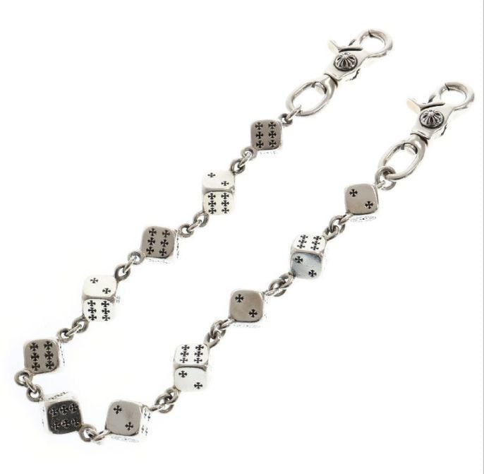 CHROME HEARTS クロムハーツ DICE SHORT-2 2クリップダイス シルバー ウォレットチェーン