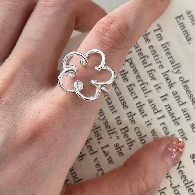 S925 flower wire ring