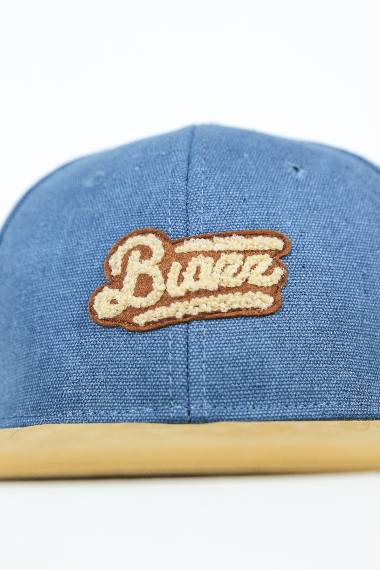 MOCO LOGO SUEDE PEAK WASHED CANVAS SNAPBACK [BLUE] | blazz works