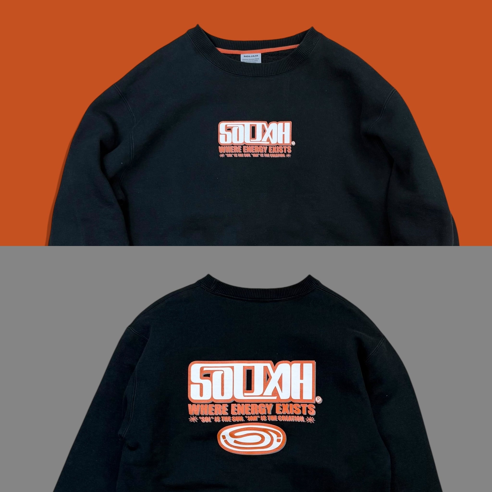 00s Y2K SOLJAH ヘビーオンス ロゴ スウェットシャツ ブラック 黒 00s SOLJAH Logo Crewneck Sweatshirt | MARKET