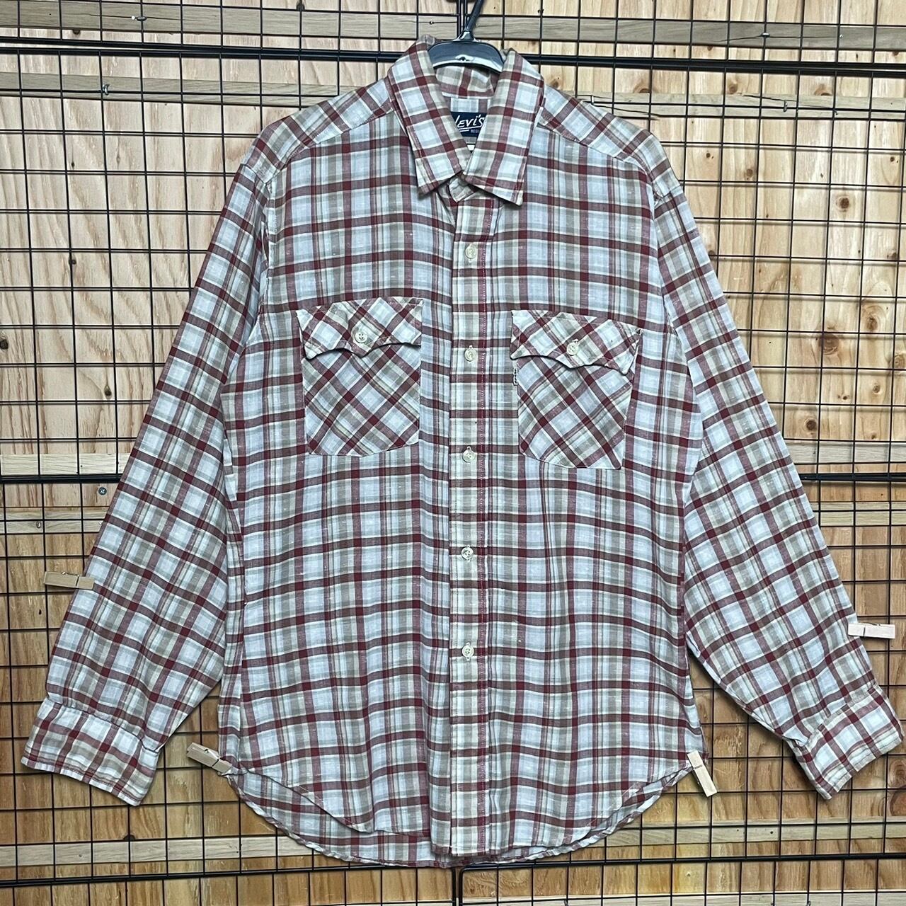 Levis リーバイス ガーゼシャツ L/S SHIRT 赤チェック サイズ M 赤系