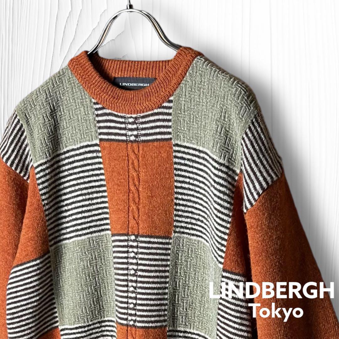 LINDBERGH】リンドバーグ ニット セーター チェック アルパカ ウール