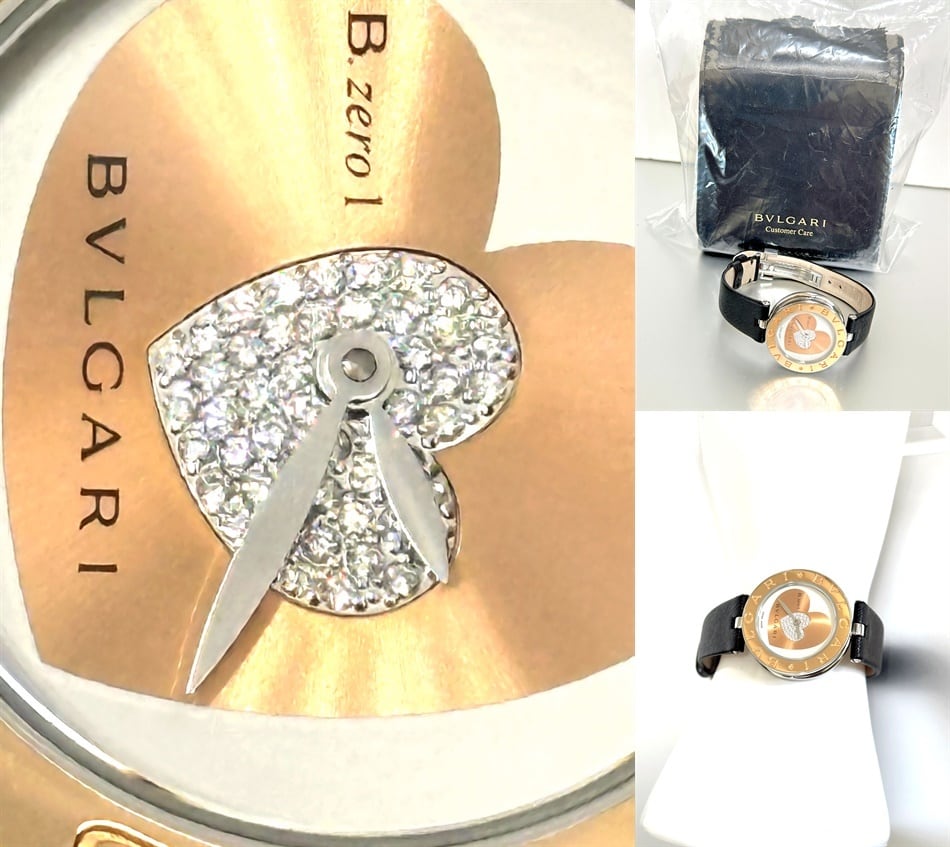 BVLGARI ブルガリ B-ZERO1 ビーゼロ K18 PG 金無垢 ダブルハート