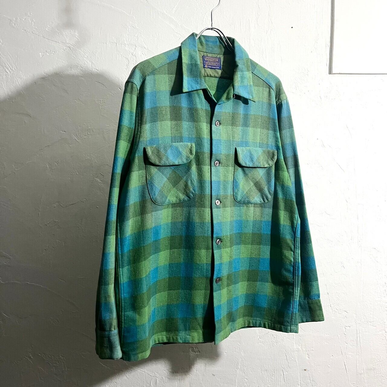 ~70s PENDLETON Open Collar Wool Shirt