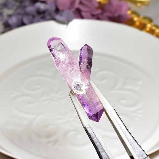 【世界一美しいアメシスト】ベラクルスアメシスト ミニポイント 2個セット メキシコ・ベラクルス州産 VA08-09