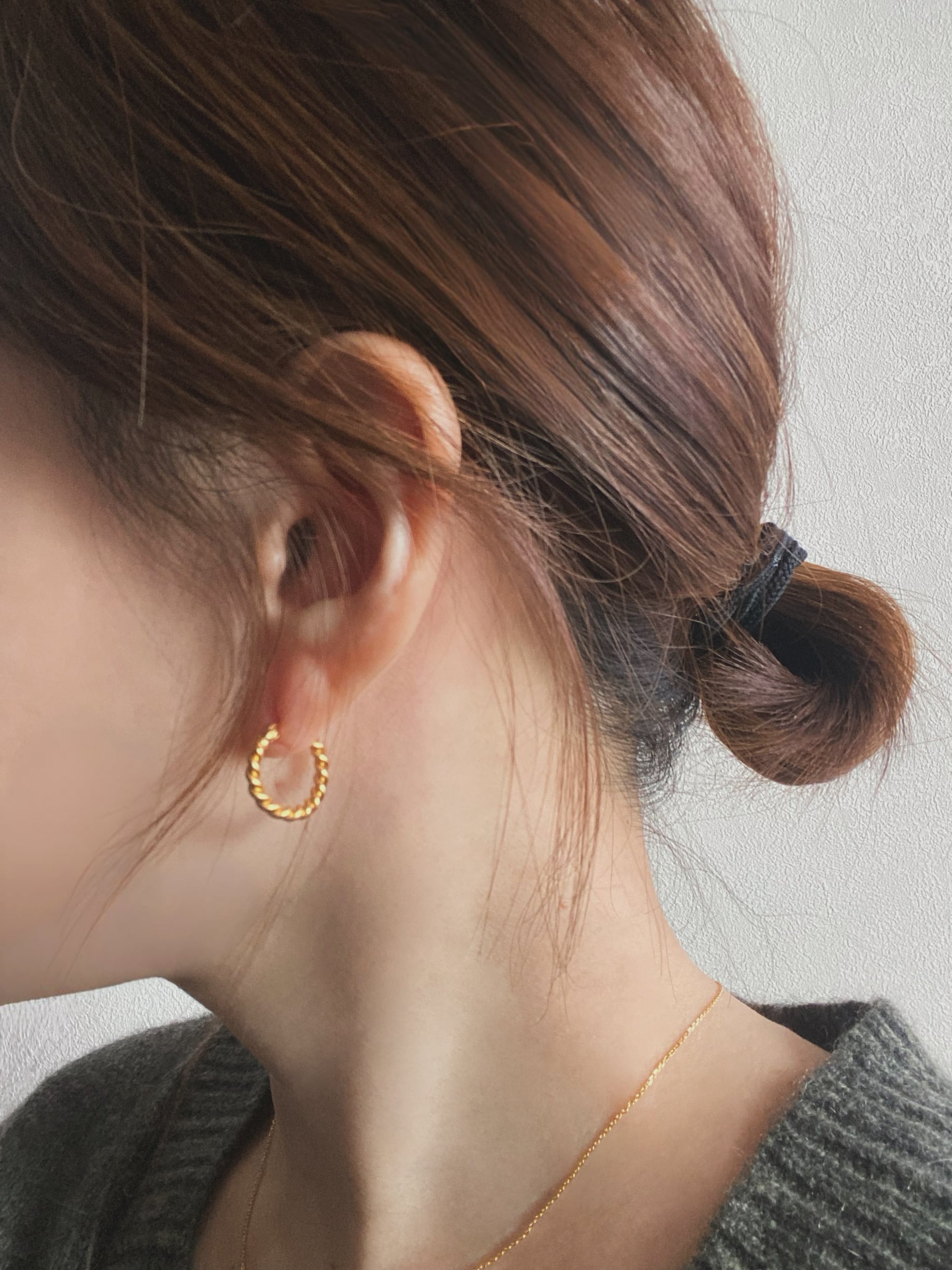 18KGF Screw hoop Pierce ◇ PG26001 | Yju