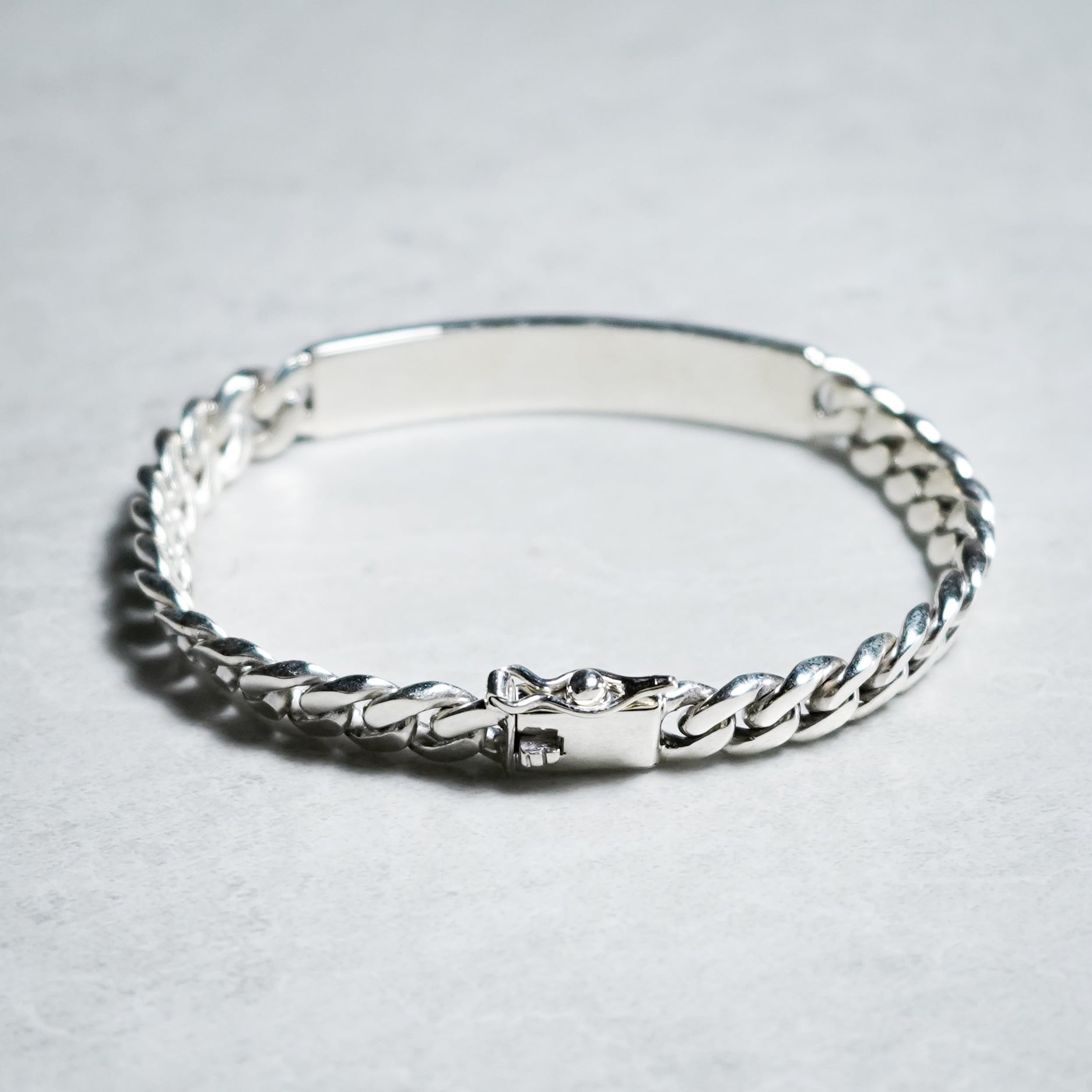British Vintage ID Chain Bracelet イギリス ヴィンテージ シルバー