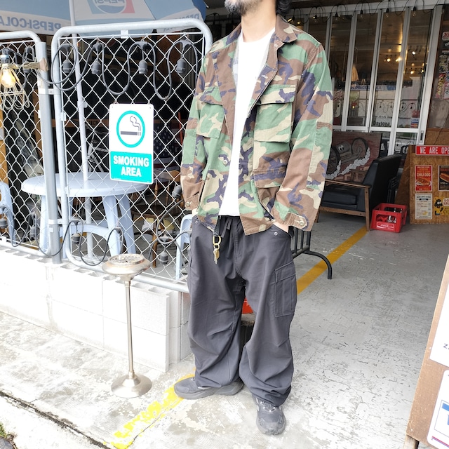 Used ジャケット◆米軍実物 L相当 80s USA製 初期〜中期 BDUジャケット ウッドランドカモ◆USA古着　ヴィンテージ
