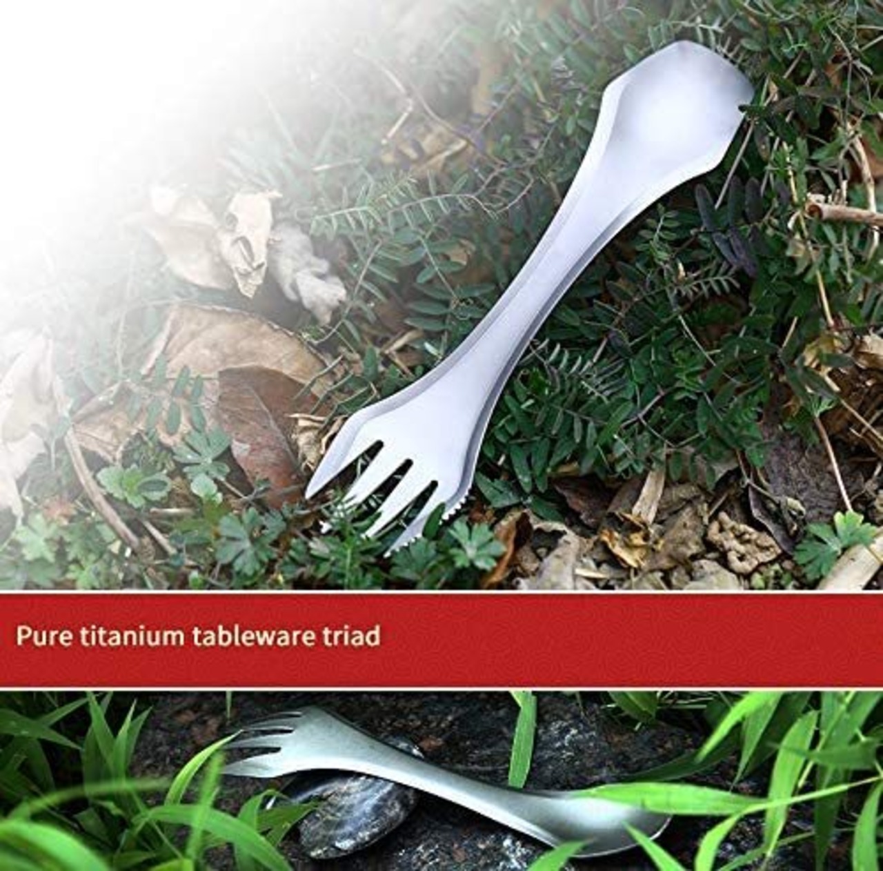 YAEI Enthusiast 3-in-1 チタン スポーク カトラリー （収納バッグ付き)