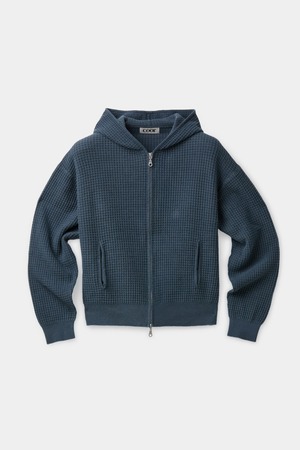 [COOR] Waffle Cotton Color Dyed Hoodie Zip-Up (Washed Navy) 正規品 韓国ブランド 韓国通販 韓国代行 韓国ファッション クール クーア クアー COOR 日本 店舗