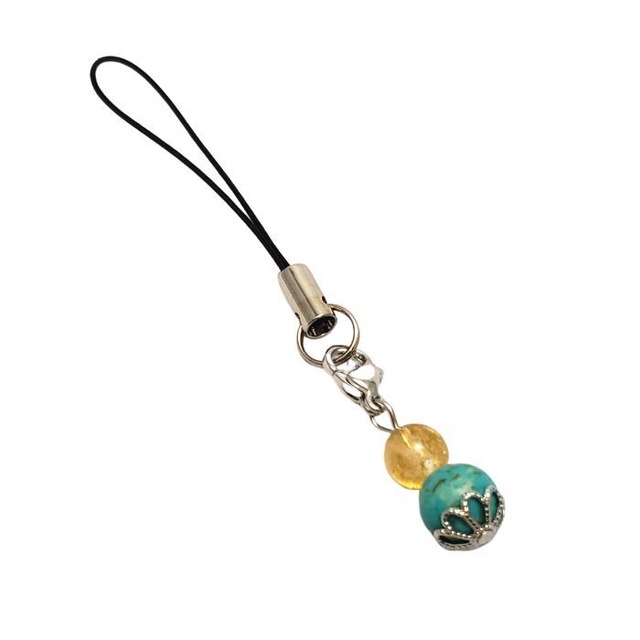 12月 誕生石 ターコイズ ストラップ トルコ石 シトリン 携帯 ストラップ チャーム パワーストーン 天然石 スマホ お守り プレゼント ラッピング無料 メール便 送料無料 アクセサリー