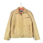 ノーティカ ジーンズ コットンジャケット 襟コーデュロイ 裏キルティングライナー ブラウン アースカラー NAUTICA JEANS メンズM 古着 @DZ0647