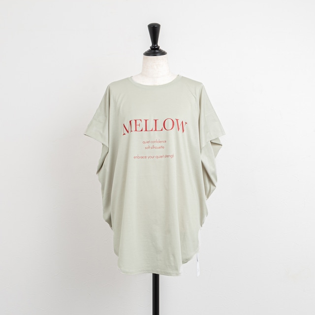 【QTUME／クチューム】冷感タックスリーブロゴTシャツ（ライトグレー）