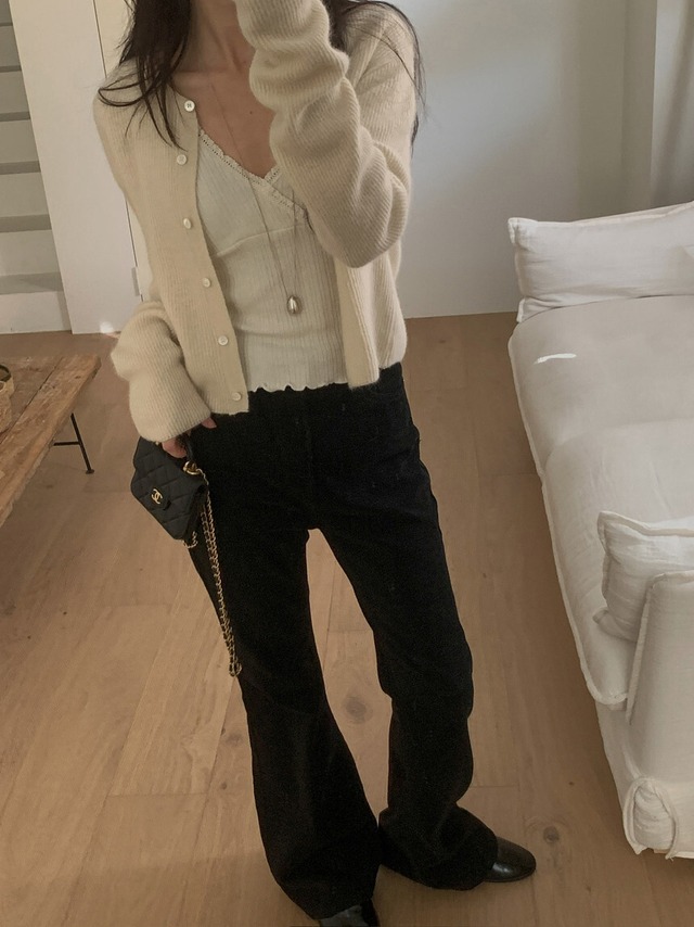 (予約) miel / 124 velvet bootscut pants 1color