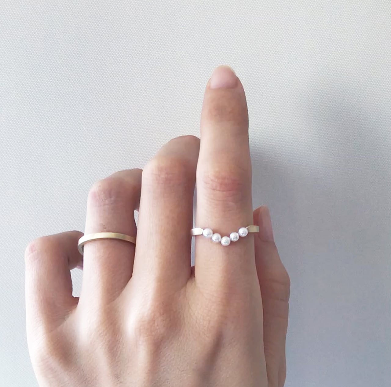 K10］V ベビーパールリング（アコヤ真珠） | NEU & TIM