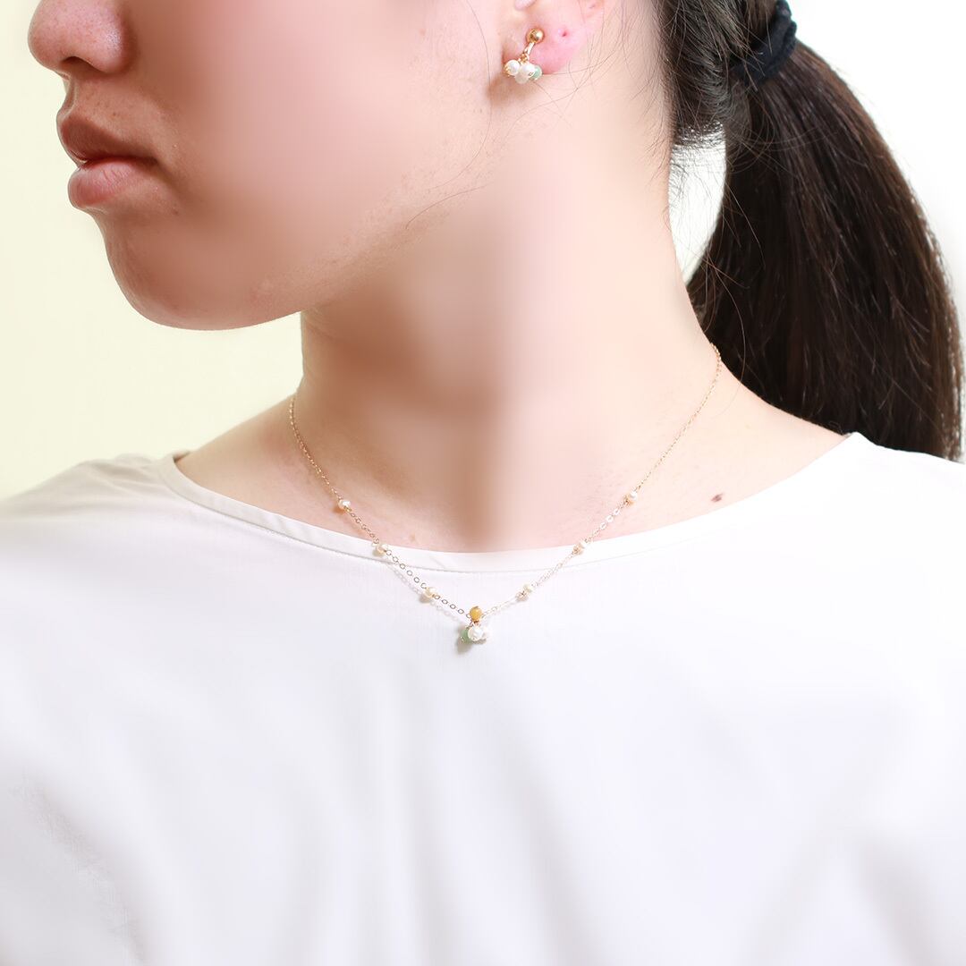 翡翠ネックレスとピアスのセット 天然石 ネックレス ピアス セット