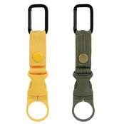 ペットボトルホルダー カラビナ付き（取り外し可能） ドリンク ホルダー ベルトホールド可能 登山 キャンプ ハイキング サバゲー アウトドア 旅行 水分補給 Green-Yellow