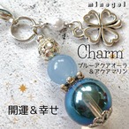 再販⭐️開運＆幸せ⭐️ブルーアクアオーラ＆アクアマリン チャーム① ✨｜minegel-オーダーメイドできるおしゃれパワーストーンブレスレット
