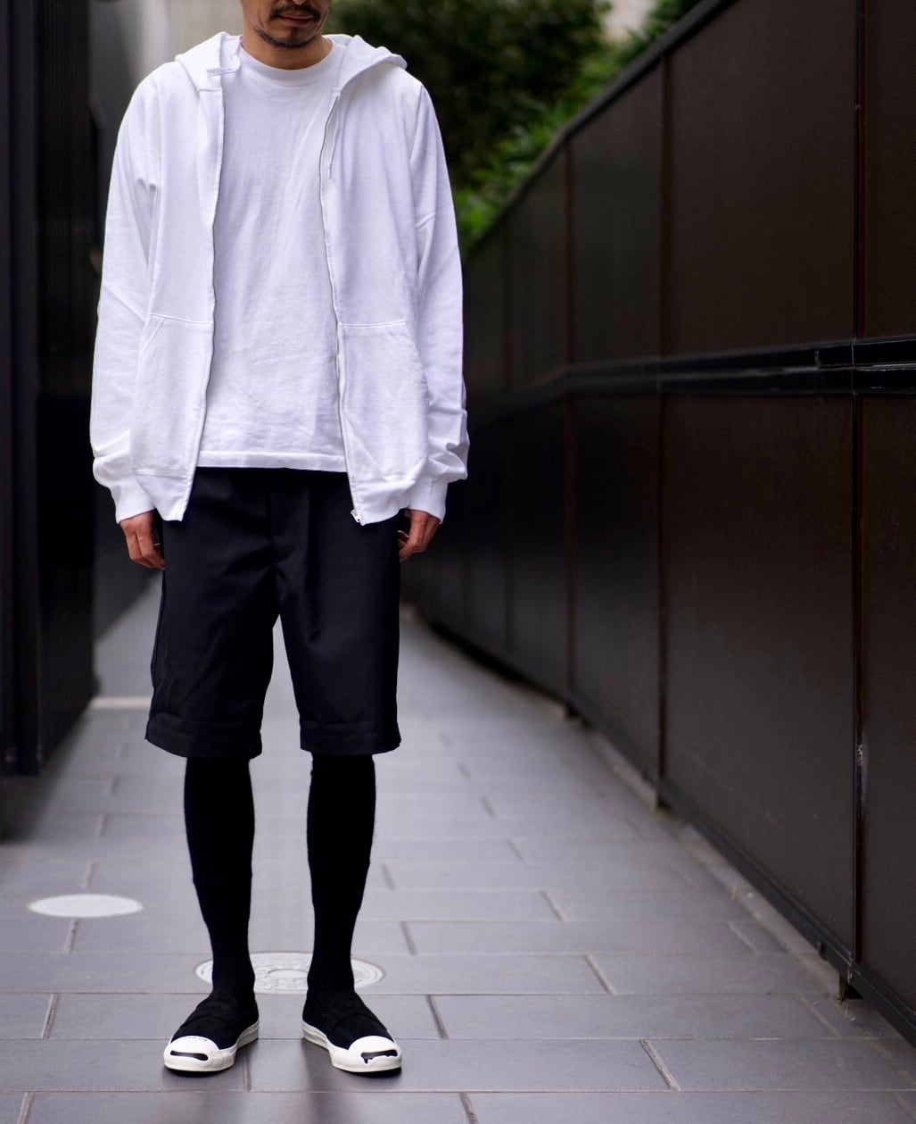 COMOLI(コモリ) / 製品染裏毛ジップパーカー-WHITE-(Z01-05027) | Signs