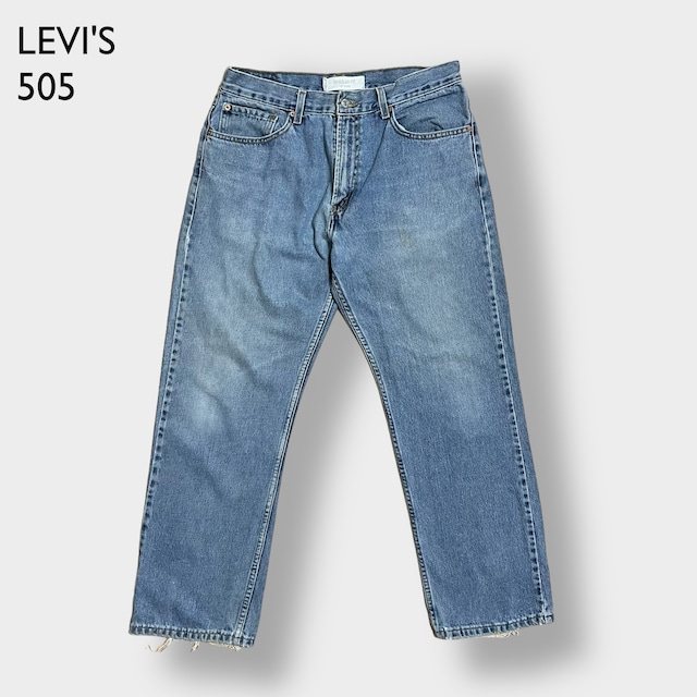 LEVI'S 505 デニム ジーンズ ジーパン W34 L30 ビッグサイズ ダボパン アイスブルー レギュラーフィット リーバイス US古着