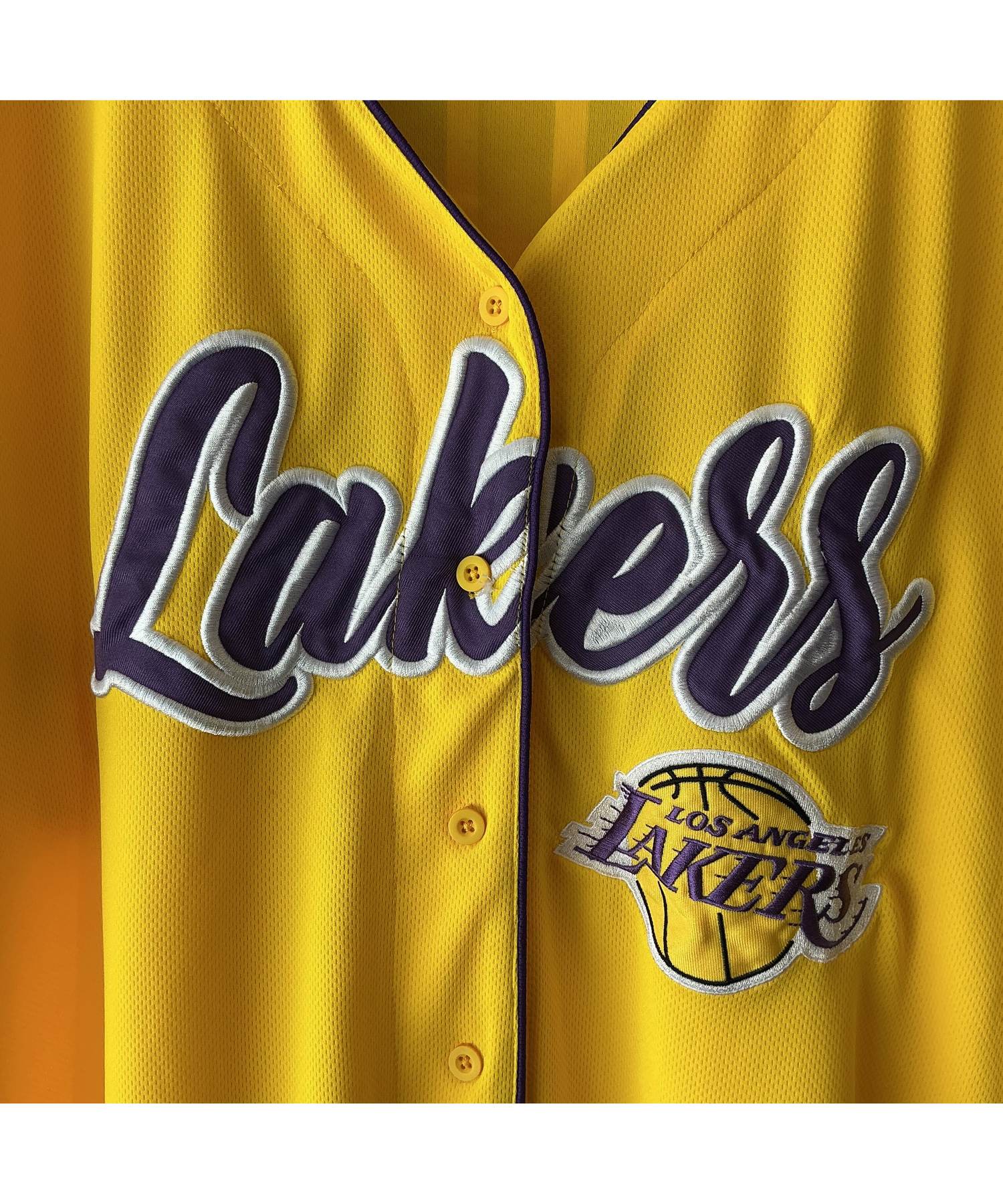 NBA Los Angeles Lakers ベースボールシャツ ゲームシャツ 半袖Tシャツ