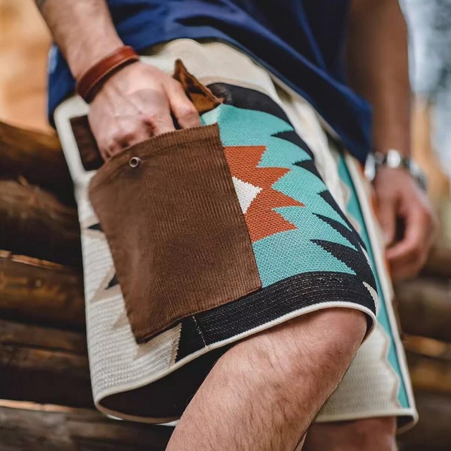 ethnic loose short pants A0311