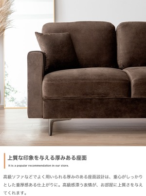 2人掛け ベロア ソファ アイアン脚