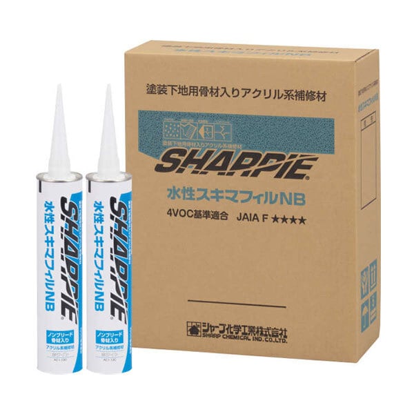 シャープ化学工業 水性スキマフィルNB 320ml ホワイト カートリッジ 10本箱 乾燥硬化型 1成分形 アクリル系 補修材
