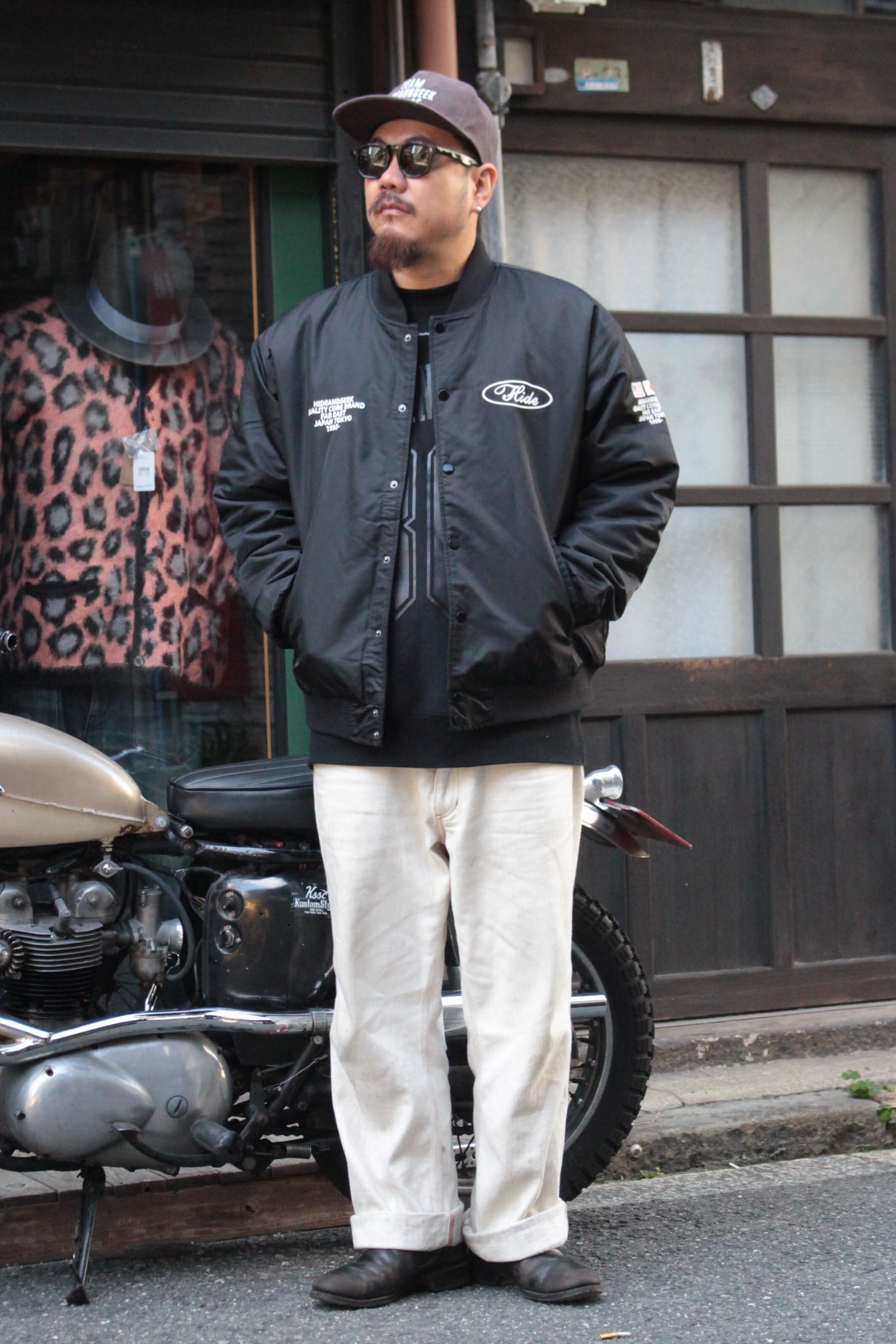 HIDE AND SEEK】Stadium Jacket (25aw) -BLACK (ハイドアンドシーク