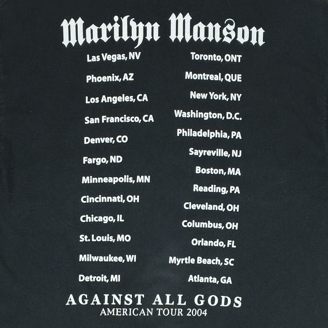 MARILYN MANSON 'LEST WE FORGET AMERICAN TOUR 00s' DELTA L 820