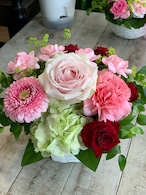 【母の日】静岡県産の花を使ったアレンジメント/ピンク