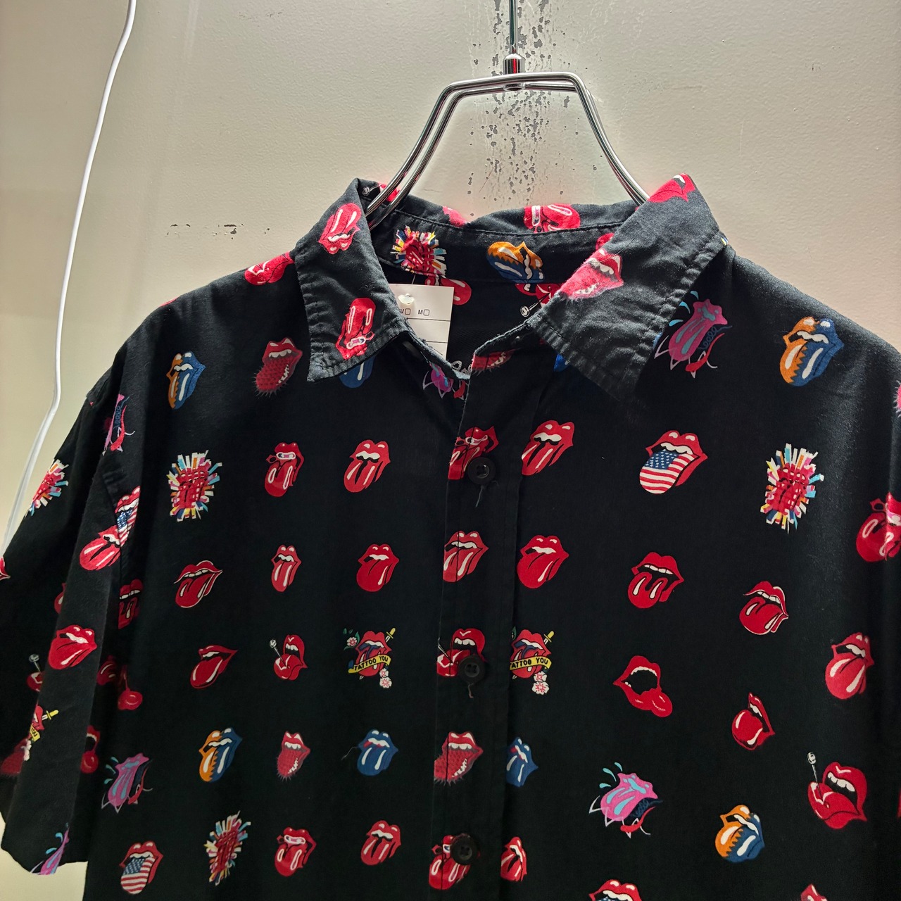 The Rolling Stones リップス&タン　総柄シャツ　半袖　ローリングストーンズ