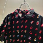 The Rolling Stones リップス&タン　総柄シャツ　半袖　ローリングストーンズ