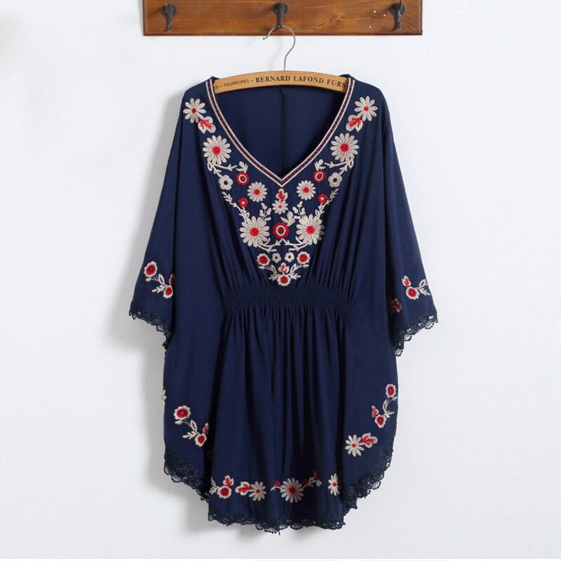 【新作】【送料無料】 2019夏のエスニックスタイルの刺繡バットスリーブマタニティシャツ妊娠マタニティ服マタニティブラウス妊娠シャツ 刺繍 サマー 夏物 expec522684377752