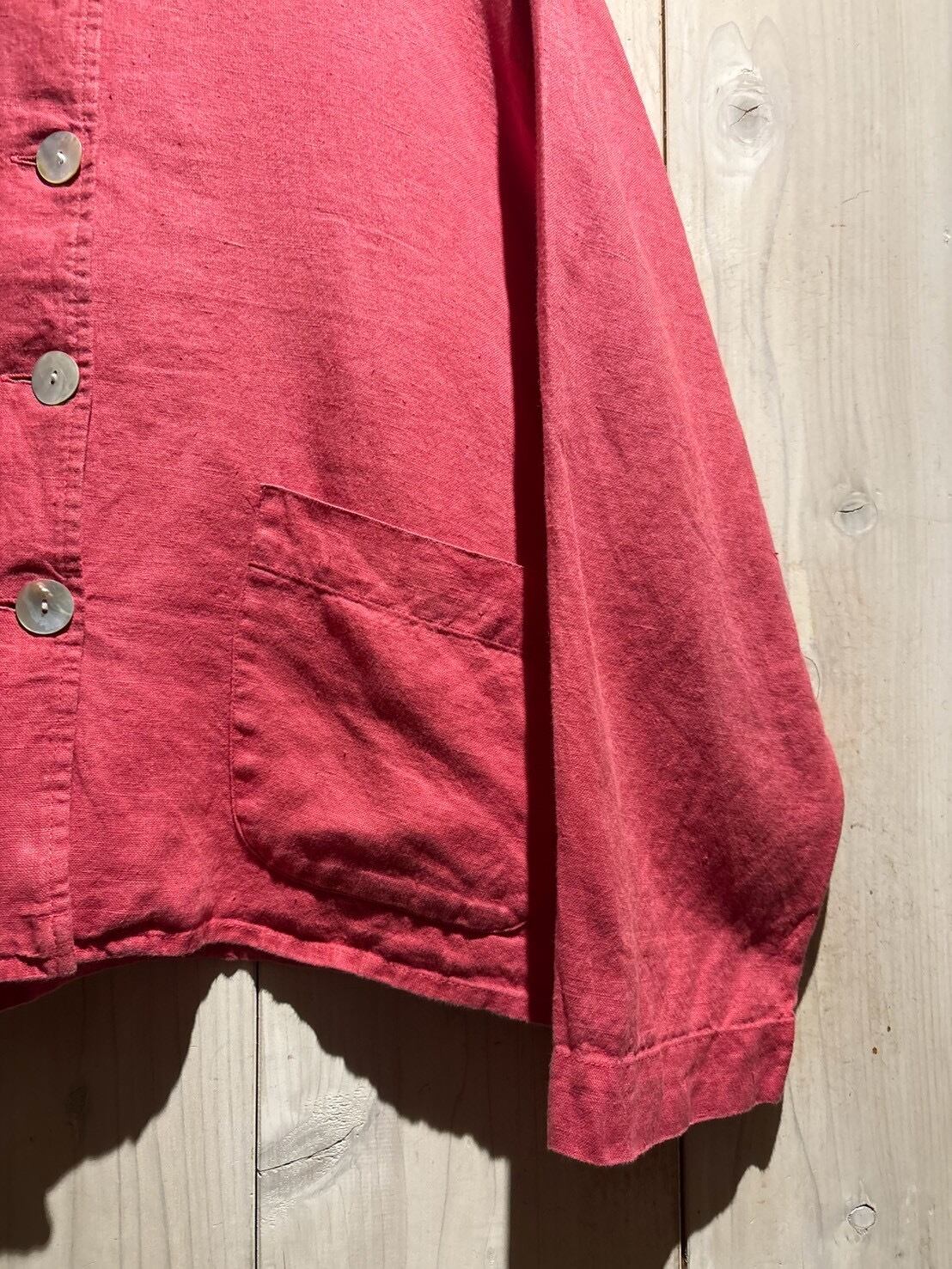 a.k.a.C.a.k.a vintage】“FLAX” Pink Color Vintage Loose Linen