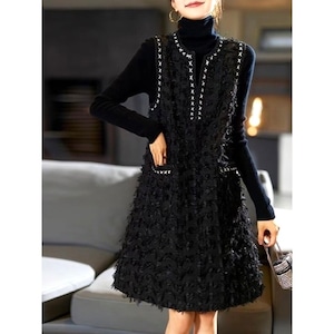 ステッチデザインポケットワンピース 00476