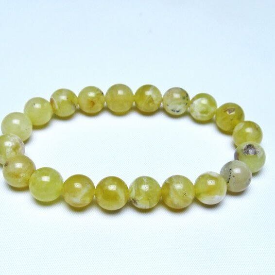 オパール ブレスレット 10mm イエローオパール コモンオパール 一点物 メール便可 [M便 1/10] 111-48642