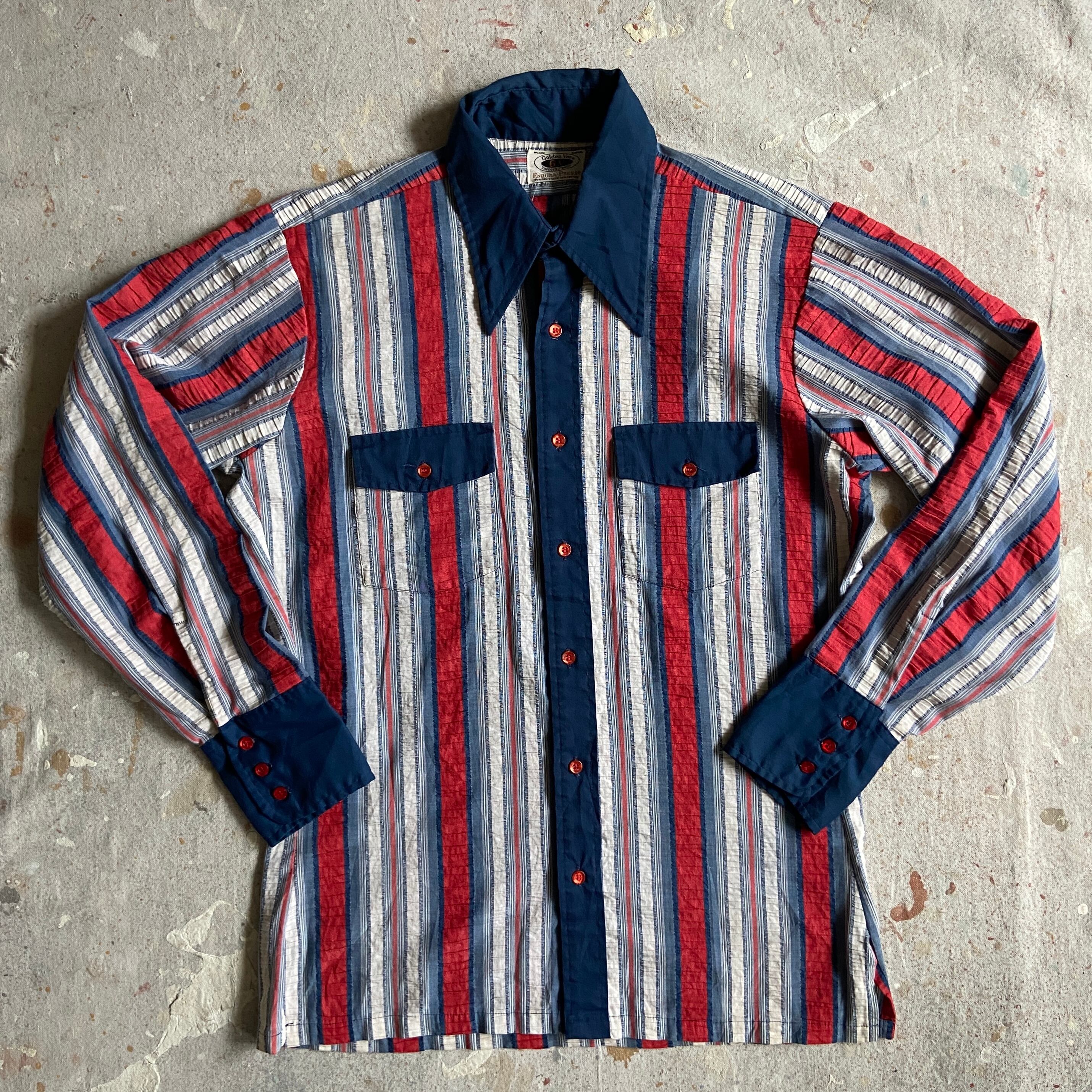 1970s Vintage Golden Vee L/S Shirt M F796