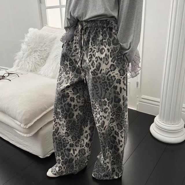 Leopard Wide Pants 237069