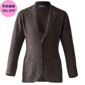 【予約価格 10%OFF 10/31(土)まで】リッチメランジラムズウールニットジャケット/ボルドーメランジ/日本製