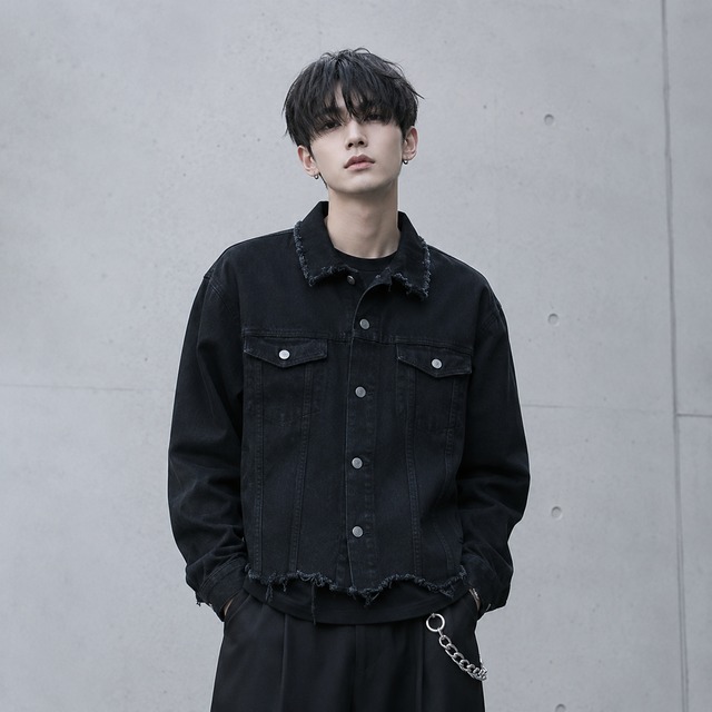Short Black Denim Jacket 0010