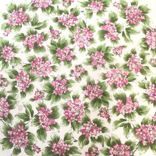 8重ガーゼハーフハンカチ花&蝶々