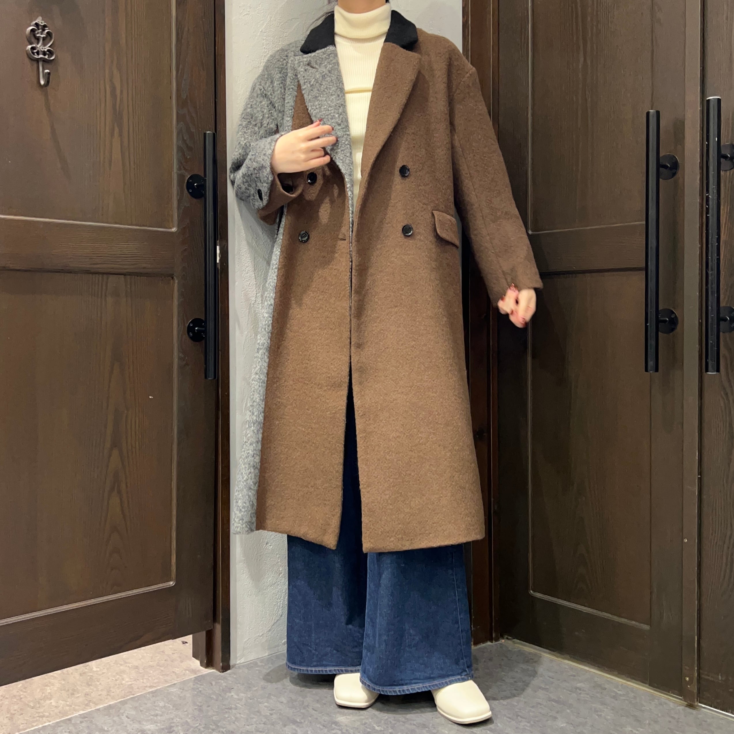 再入荷】Eimee Law/ミックスシャギー配色ロングコート | 20ｰtwentyｰ