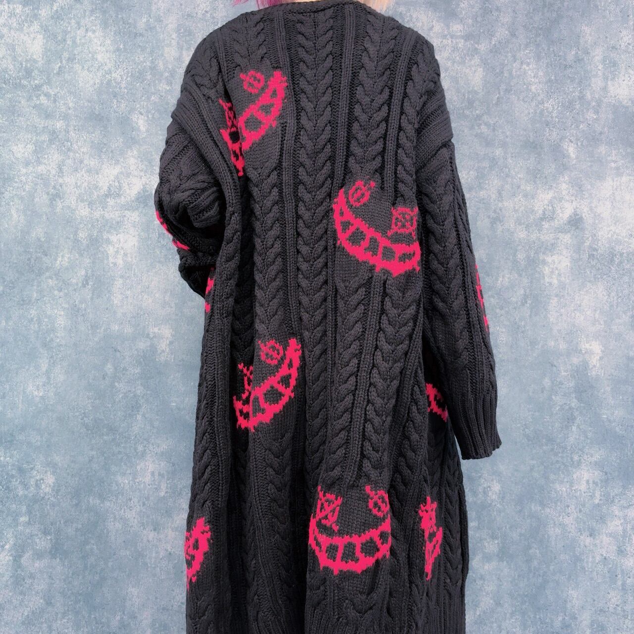 超ロング編み込みニットカーディガン【RED SMILE】 | NIER CLOTHING