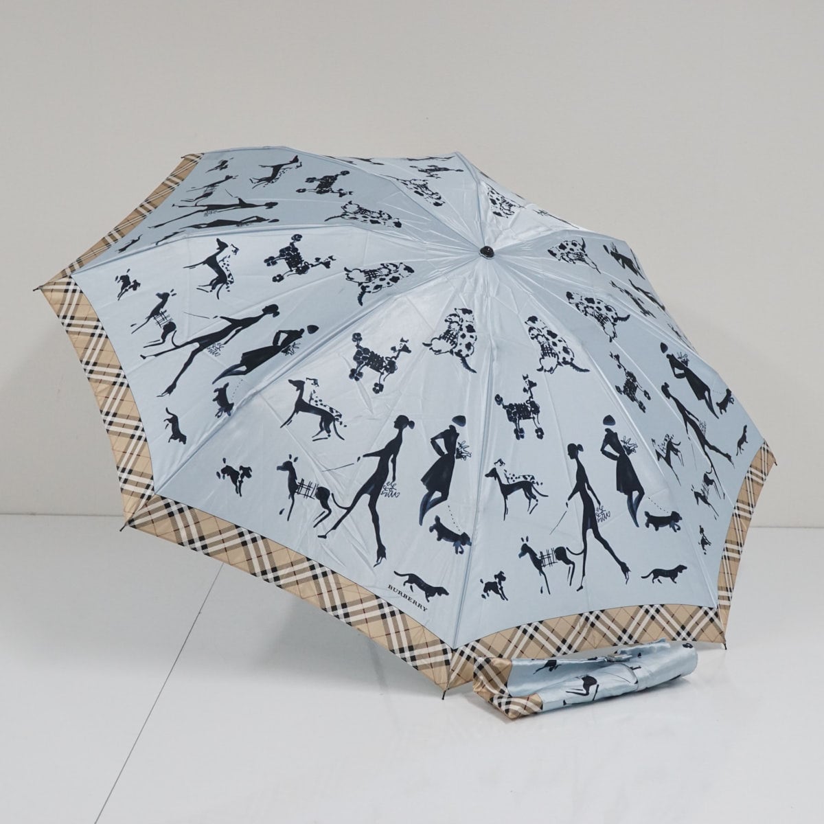 折りたたみ傘 BURBERRY バーバリー USED品 雨晴兼用 シルエット ライト