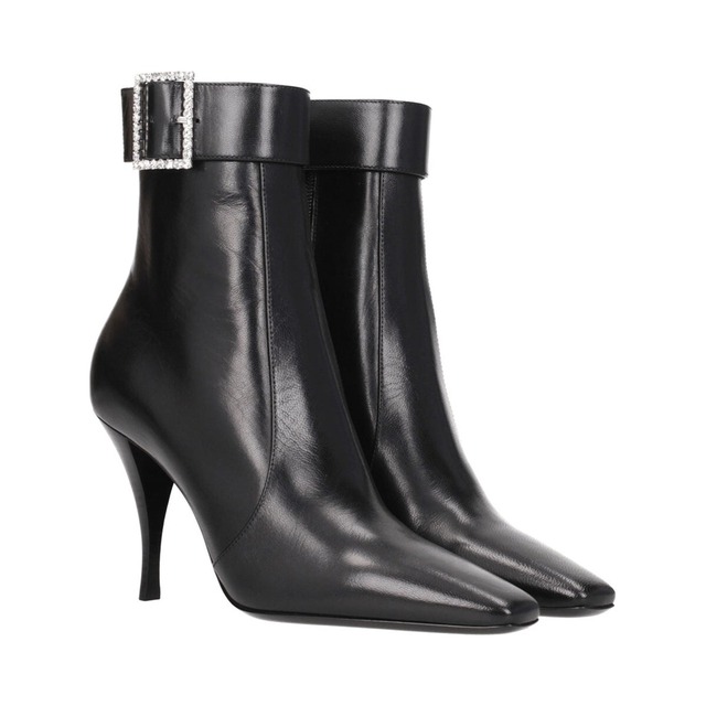 SAINT LAURENT サンローラン レディース アンクルブーツ レザー ブラック